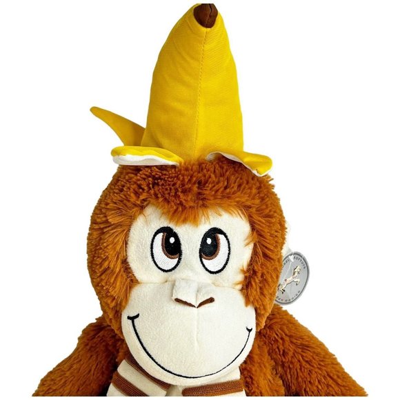 Carousel Softtoys Marley Monkey Plush Banana Hat On Head Brown 18 Inch Vintage - Picture 2 of 9